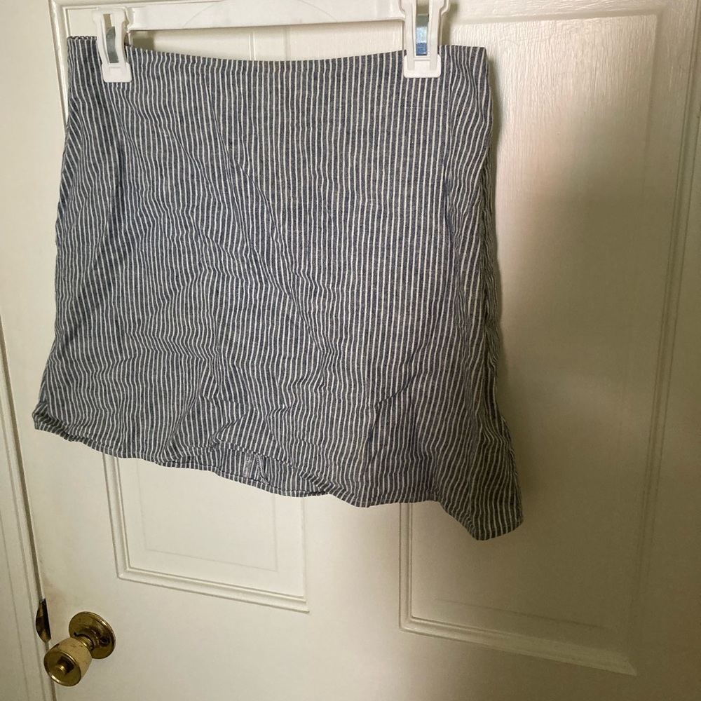 Reformation Linen Striped Mini Skirt